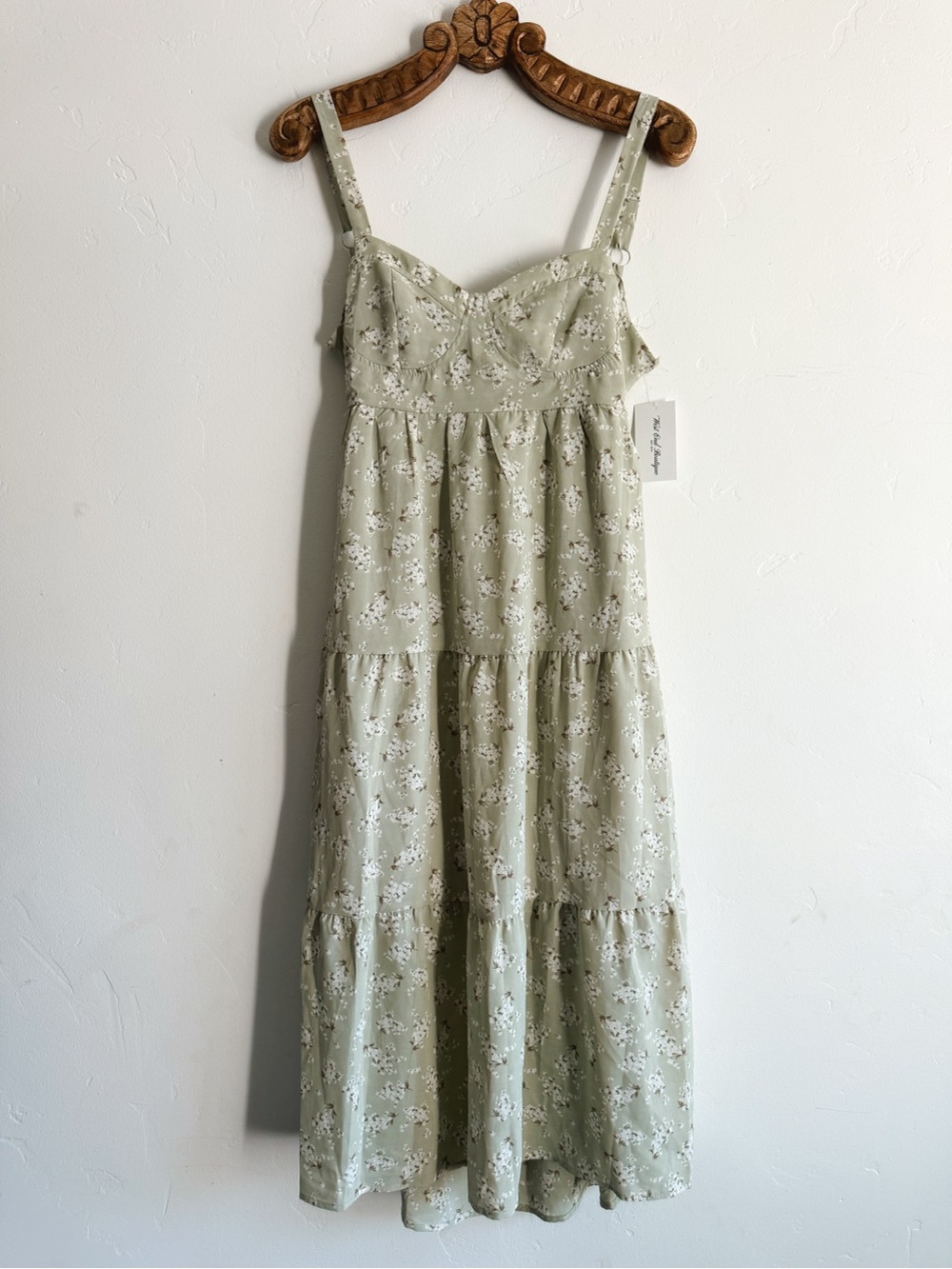 J.O.A. Sage Green Floral Maxi Dress